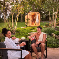 Outdoor Cedar Sauna Built for Year-Round Wellness, 6-Person Capacity, 9kW Electric Heater, WiFi Control