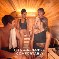 Outdoor Cedar Sauna Built for Year-Round Wellness, 6-Person Capacity, 9kW Electric Heater, WiFi Control