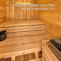 Outdoor Cedar Sauna Built for Year-Round Wellness, 6-Person Capacity, 9kW Electric Heater, WiFi Control