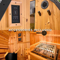 Outdoor Cedar Sauna Built for Year-Round Wellness, 6-Person Capacity, 9kW Electric Heater, WiFi Control