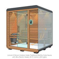 Lennon 6-Person Outdoor Cedar Traditional Wet/Dry Cube Sauna with 9Kw Electric Heater, Wi-Fi Control, LED Lights — How It Works